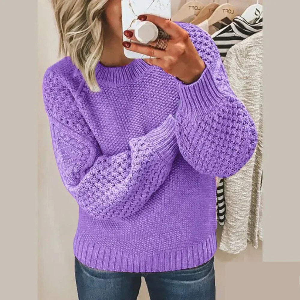 Honora | Women's Bobble Sleeve Crew Neck Jumper