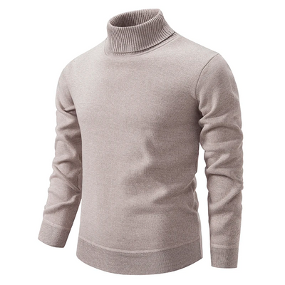 Hugh | Men's Plain Knit Roll Neck Jumper