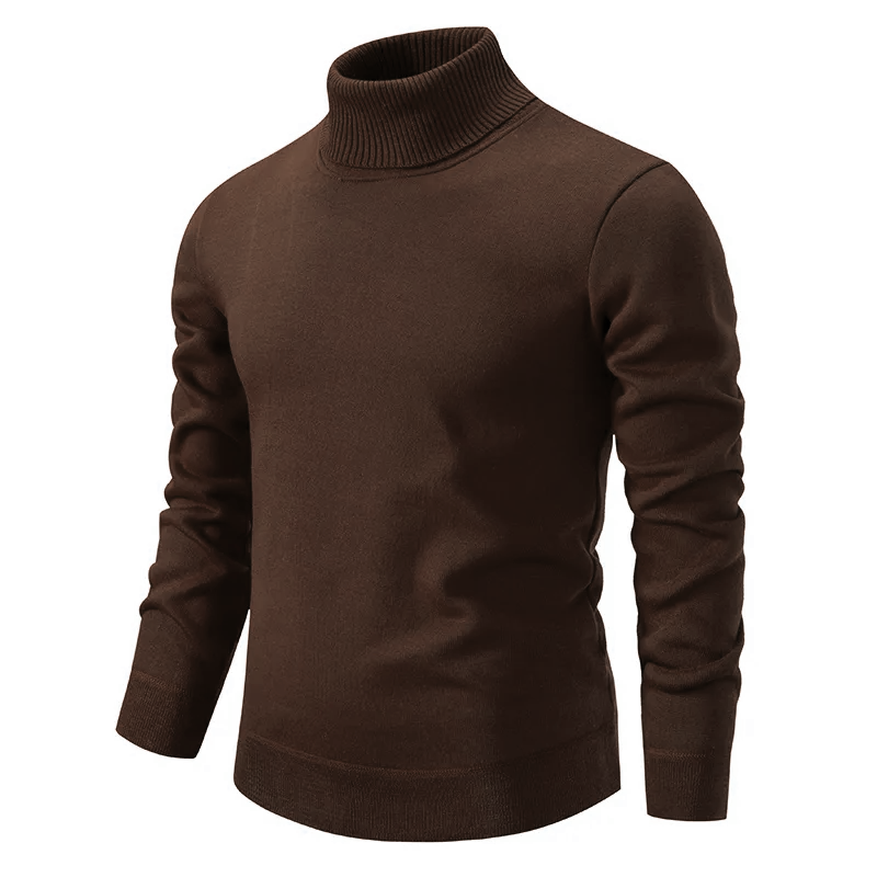 Hugh | Men's Plain Knit Roll Neck Jumper