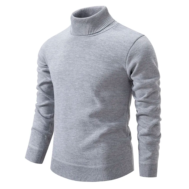 Hugh | Men's Plain Knit Roll Neck Jumper