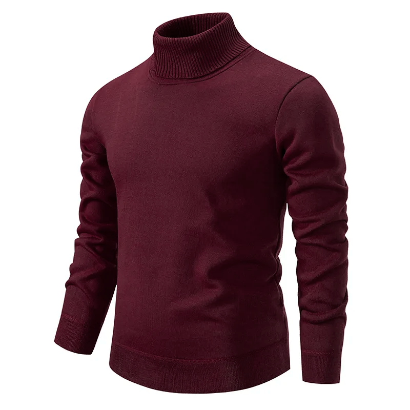 Hugh | Men's Plain Knit Roll Neck Jumper