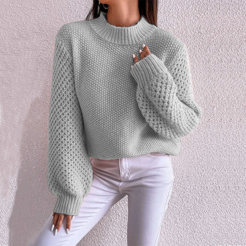 Iris | Women's Wool High Neck Textured Jumper