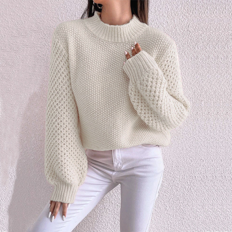 Iris | Women's Wool High Neck Textured Jumper