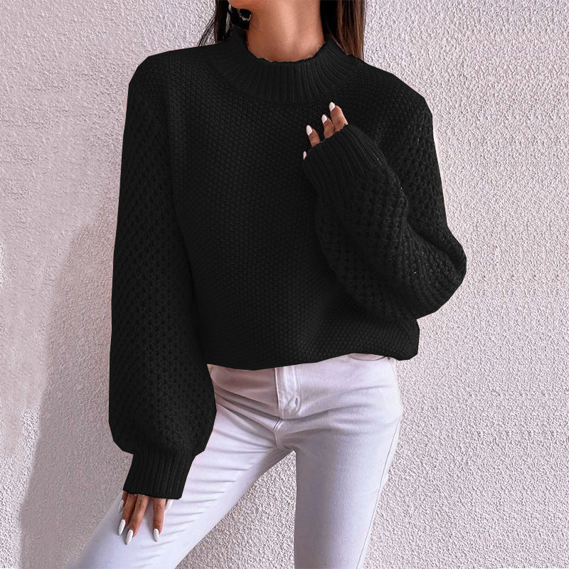 Iris | Women's Wool High Neck Textured Jumper