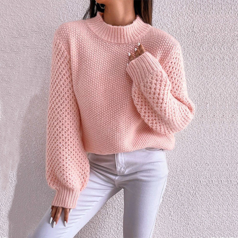Iris | Women's Wool High Neck Textured Jumper