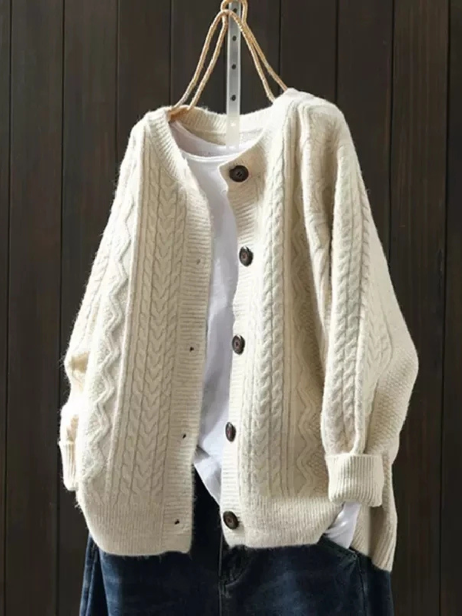 Jessamine | Women's Cable Knit Button Up Cardigan