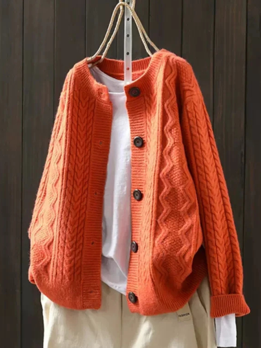 Jessamine | Women's Cable Knit Button Up Cardigan
