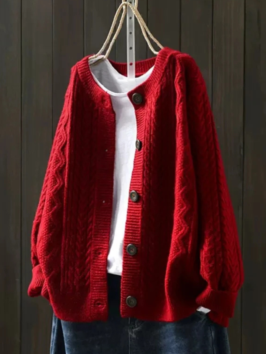 Jessamine | Women's Cable Knit Button Up Cardigan