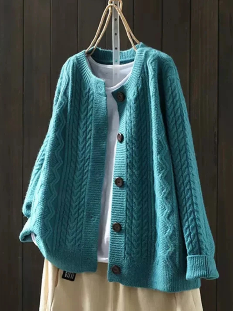 Jessamine | Women's Cable Knit Button Up Cardigan