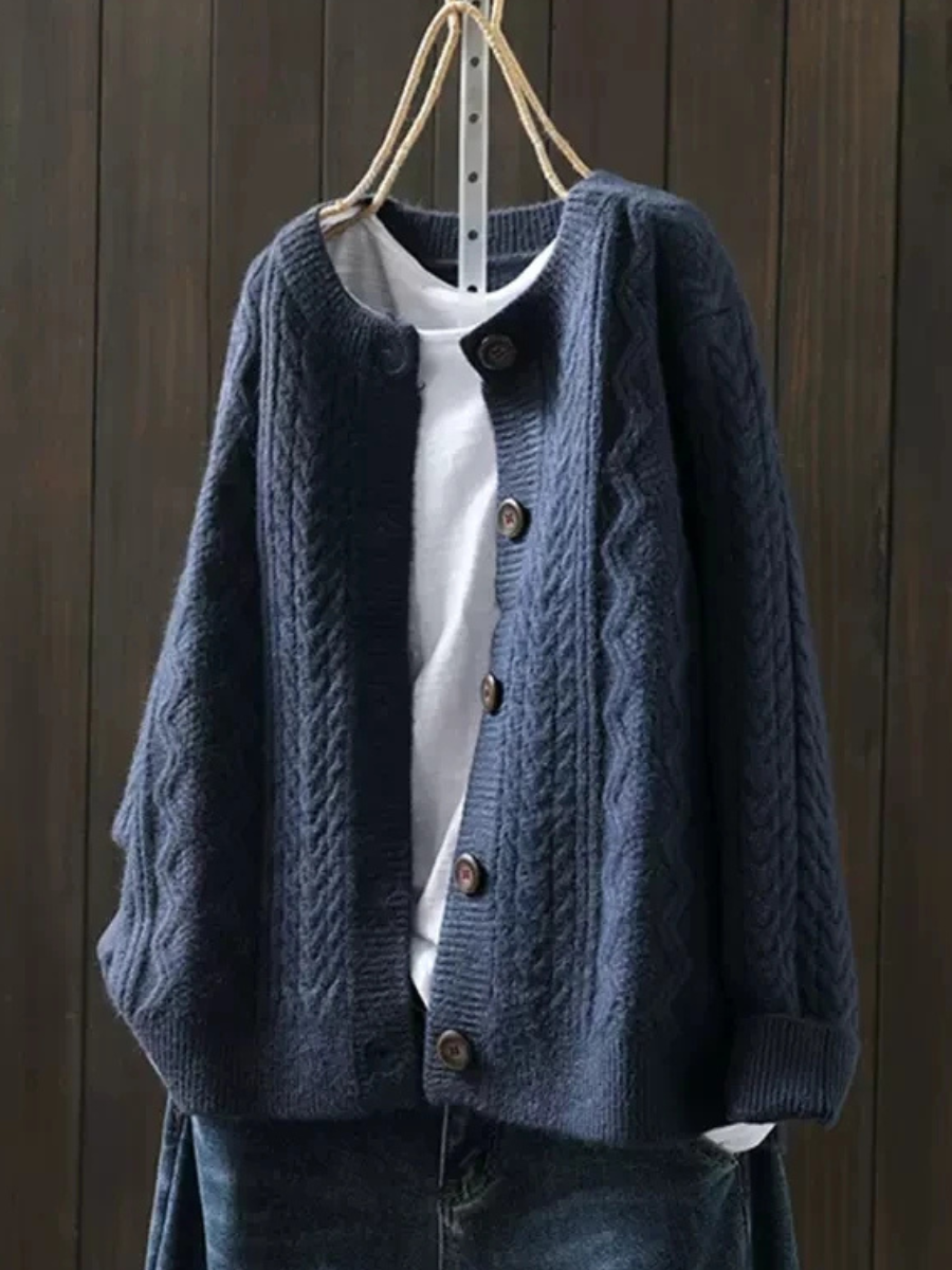 Jessamine | Women's Cable Knit Button Up Cardigan