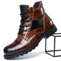 Jules | Men's Croc-Embossed Lace-Up Leather Boots
