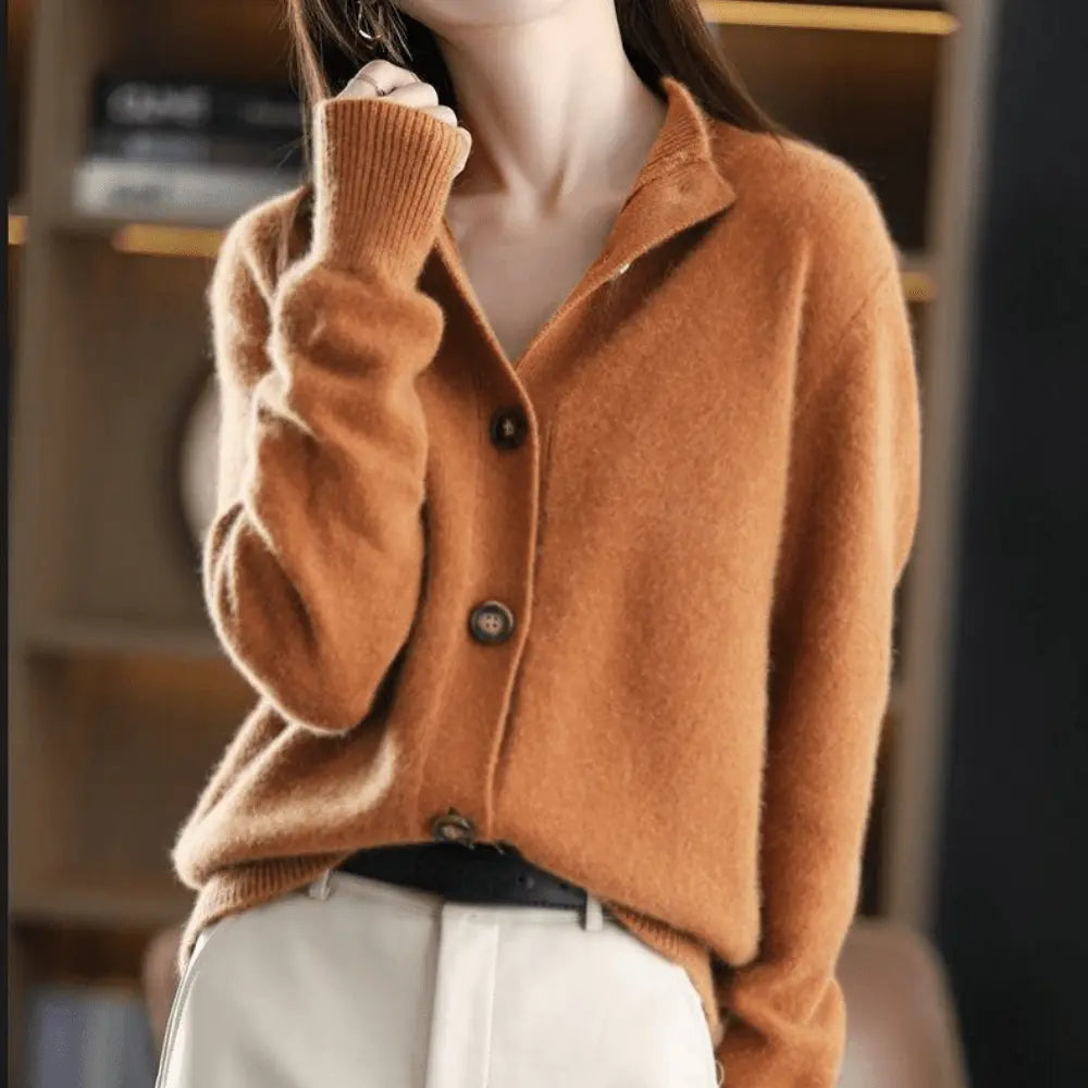 Juliet | Women's Cashmere Stand Collar Cardigan
