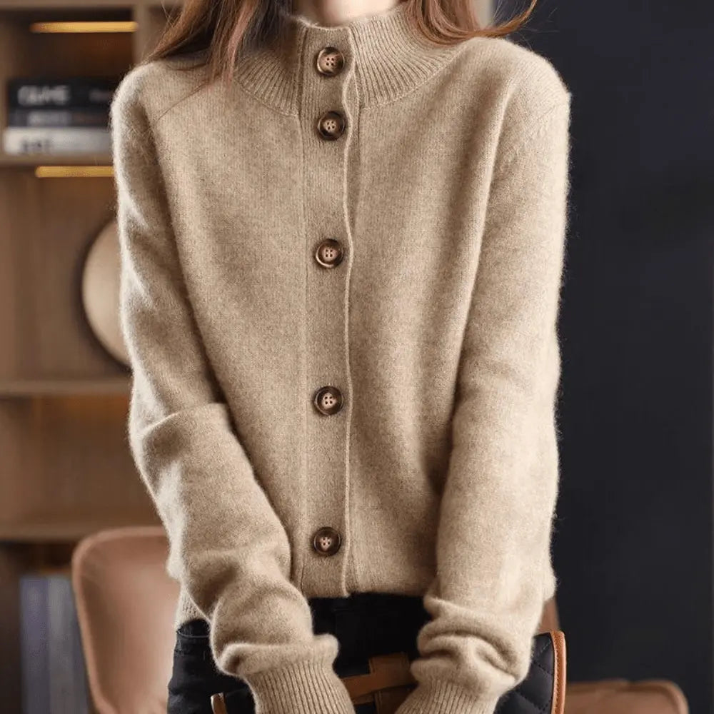 Juliet | Women's Cashmere Stand Collar Cardigan