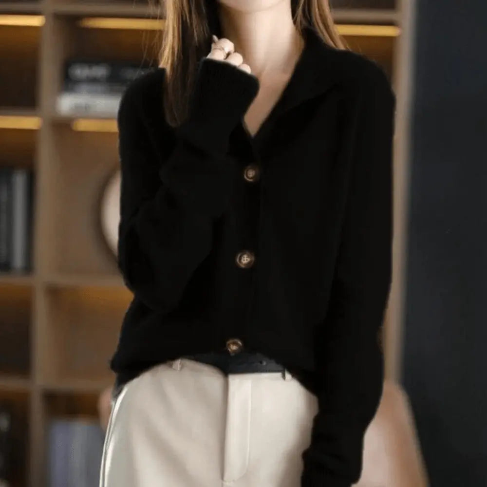 Juliet | Women's Cashmere Stand Collar Cardigan