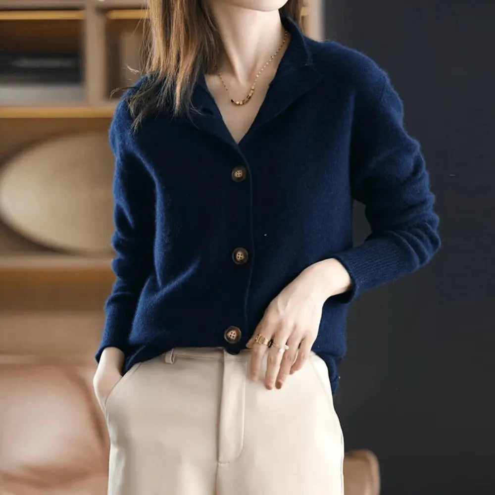 Juliet | Women's Cashmere Stand Collar Cardigan
