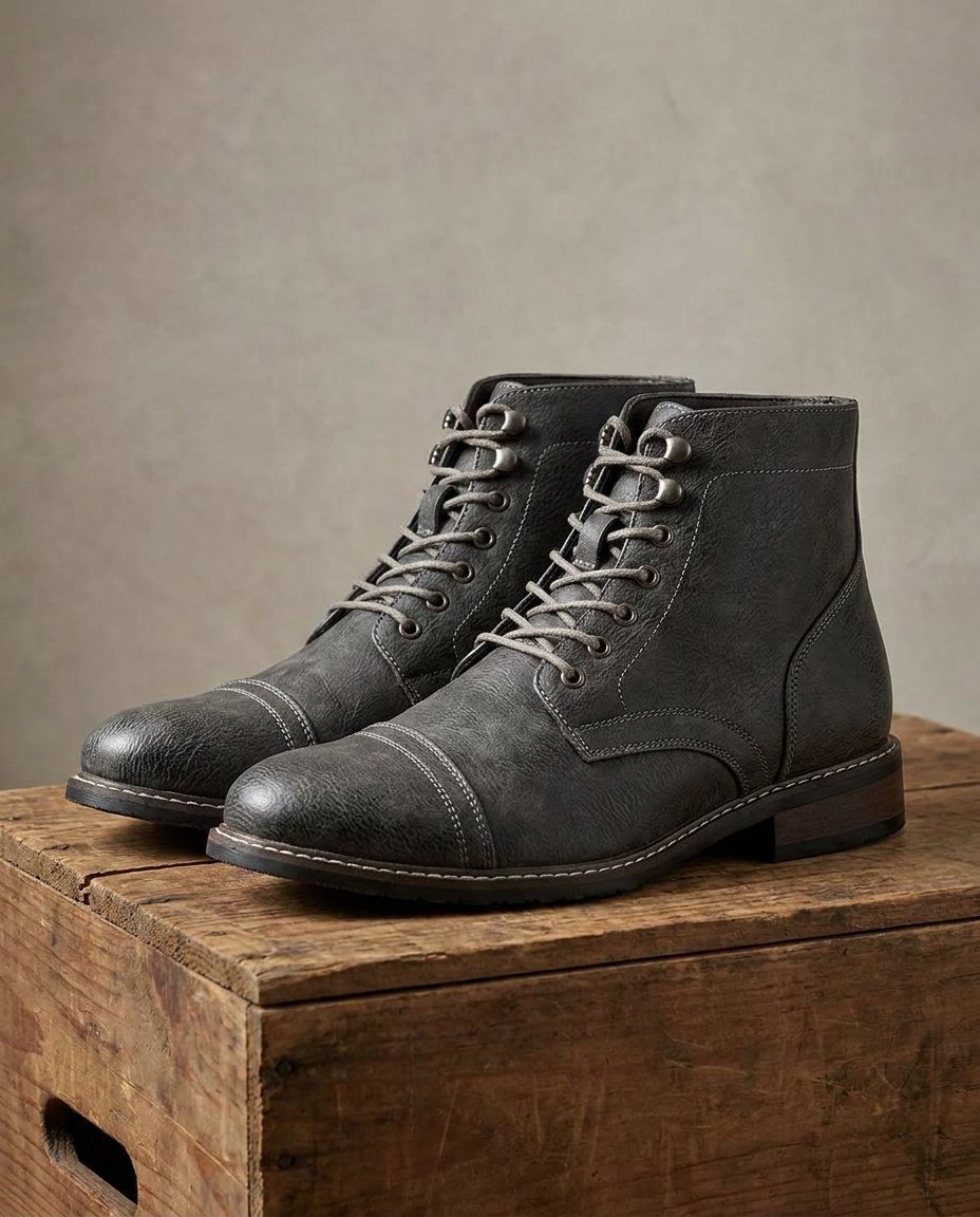 Killian | Men's Cap Toe Lace-Up Leather Boots