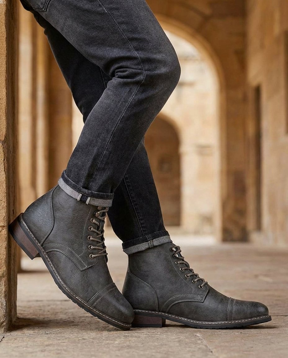 Killian | Men's Cap Toe Lace-Up Leather Boots