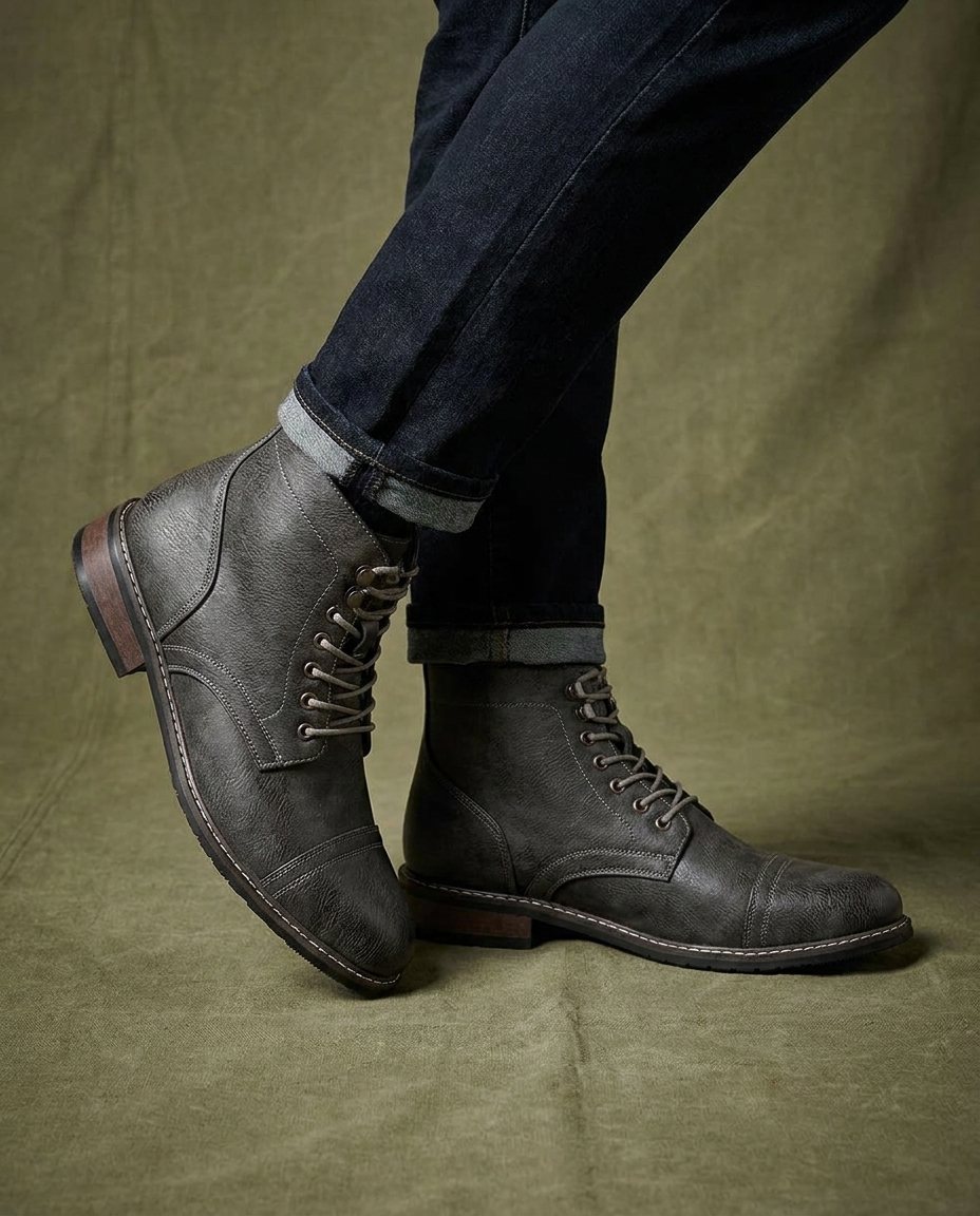 Killian | Men's Cap Toe Lace-Up Leather Boots