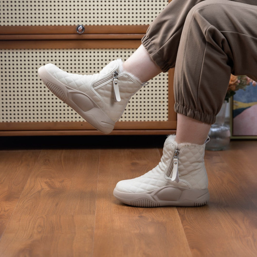 Lilian | Women's Quilted Zip Ankle Boots