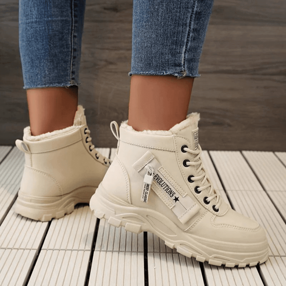 Linnea | Women's Faux Fur Lined Lace-Up Boots