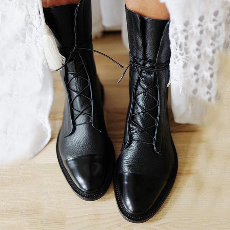 Louisa | Women's Lace-Up Leather Ankle Boots