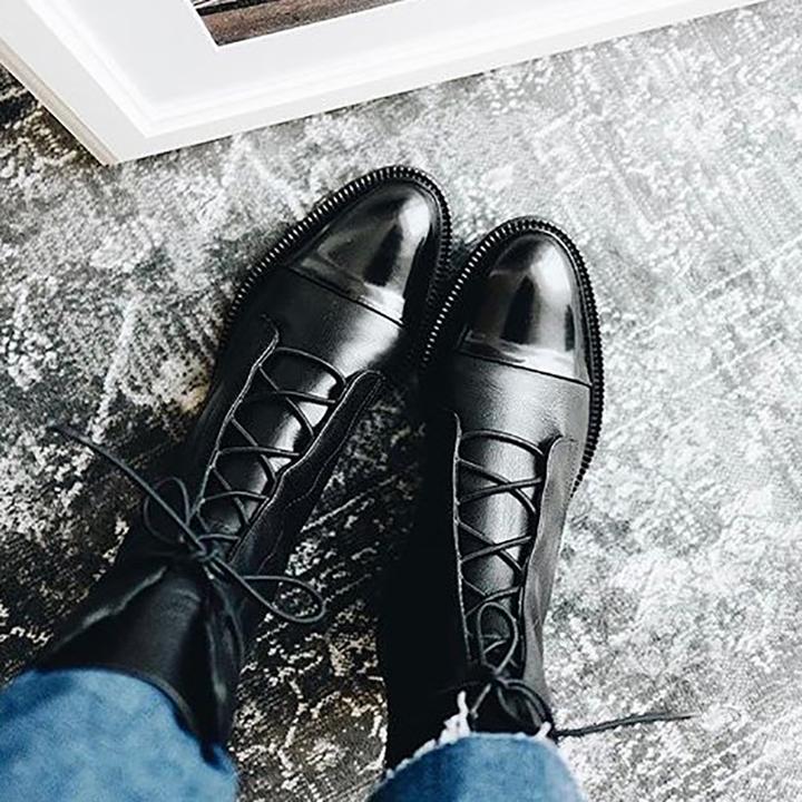 Louisa | Women's Lace-Up Leather Ankle Boots