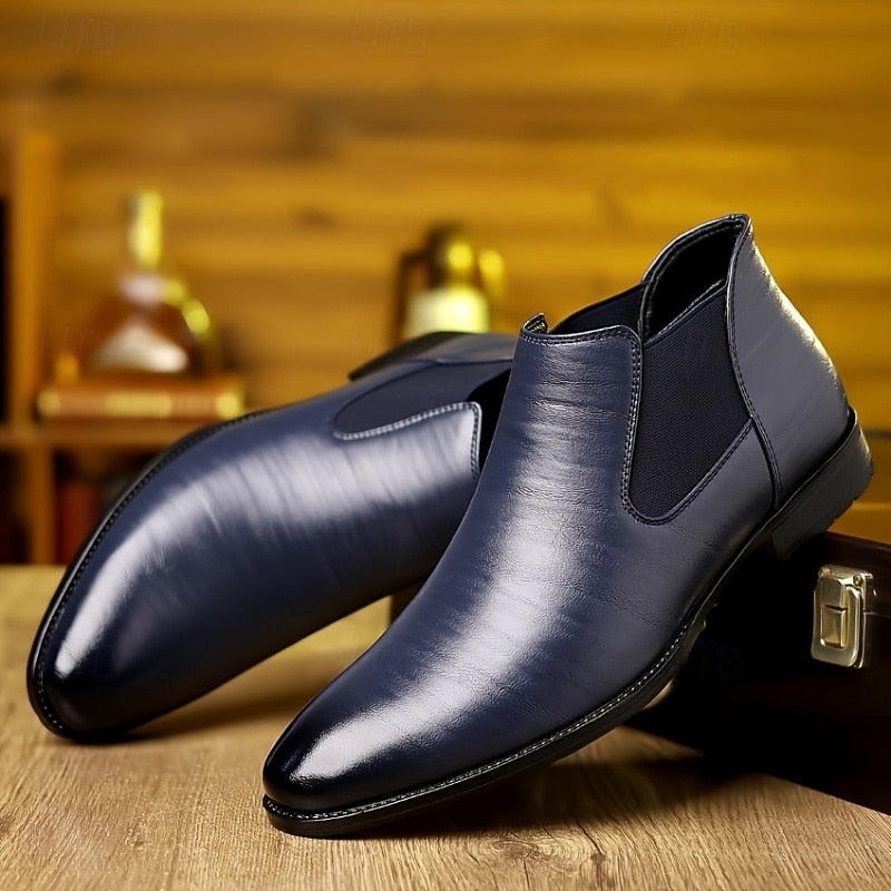 Magnus | Men's Textured Leather Chelsea Boots