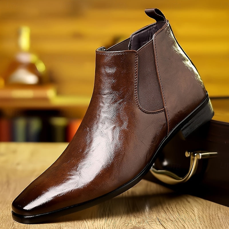 Marcel | Men's Polished Leather Chelsea Boots