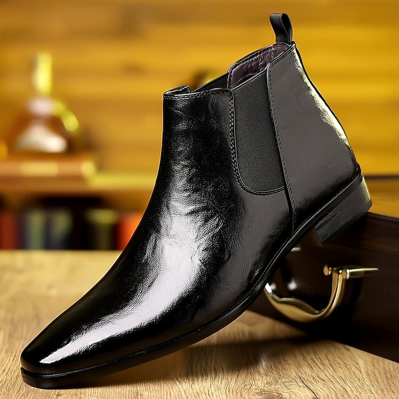 Marcel | Men's Polished Leather Chelsea Boots