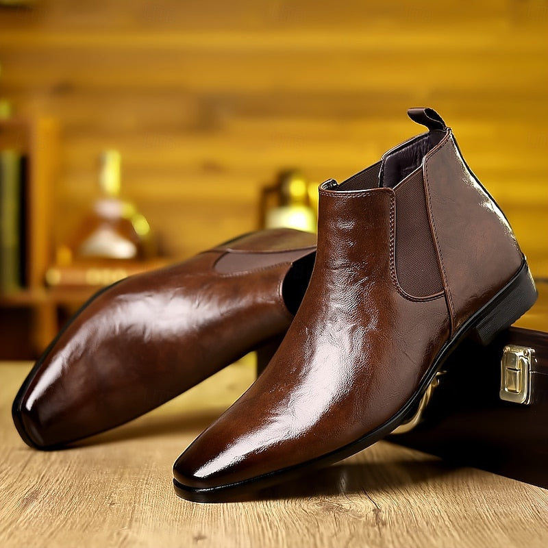 Marcel | Men's Polished Leather Chelsea Boots