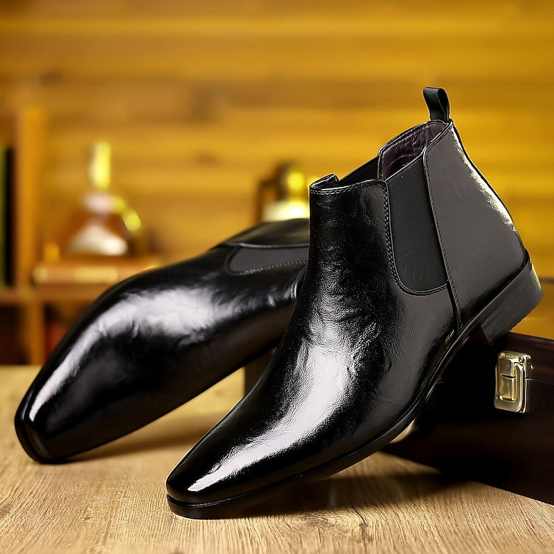 Marcel | Men's Polished Leather Chelsea Boots
