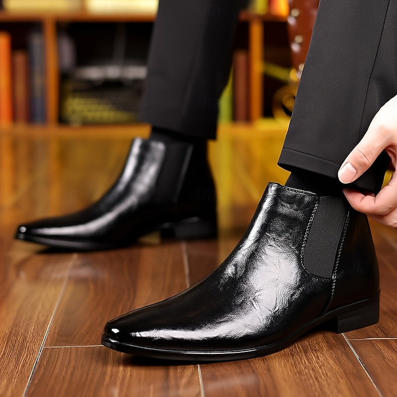 Marcel | Men's Polished Leather Chelsea Boots