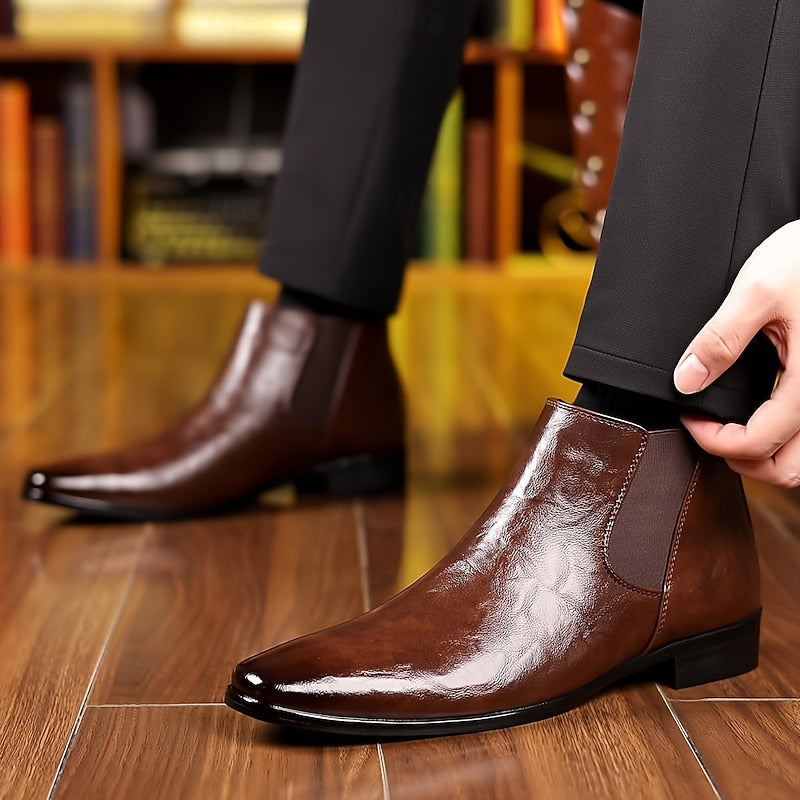 Marcel | Men's Polished Leather Chelsea Boots