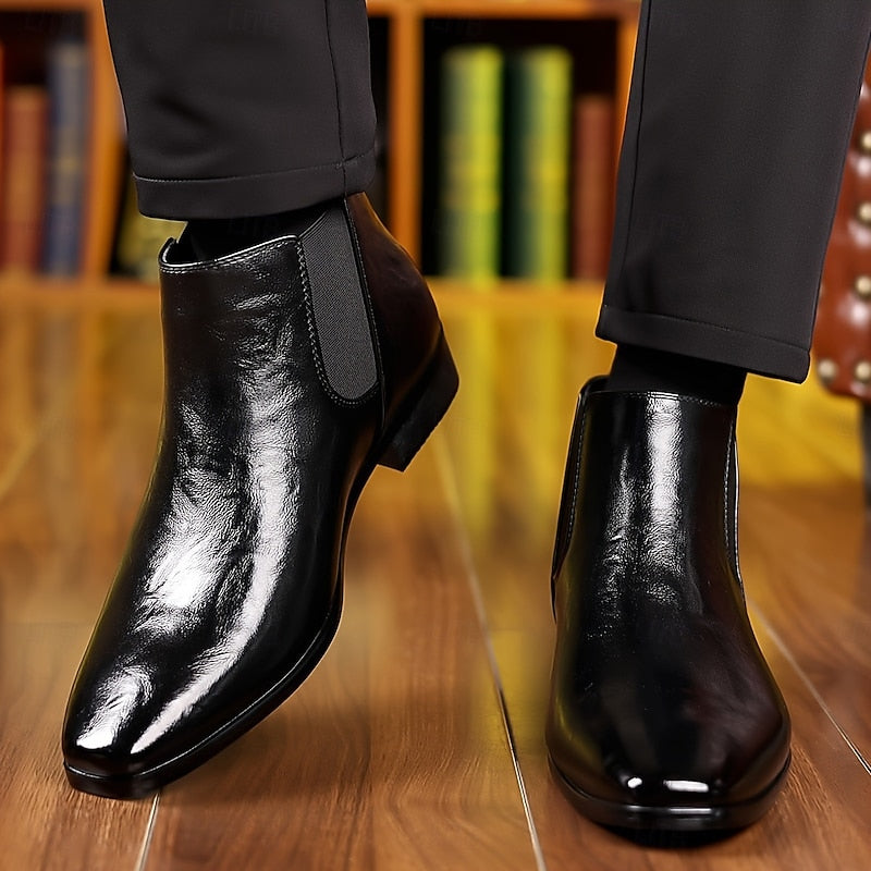 Marcel | Men's Polished Leather Chelsea Boots