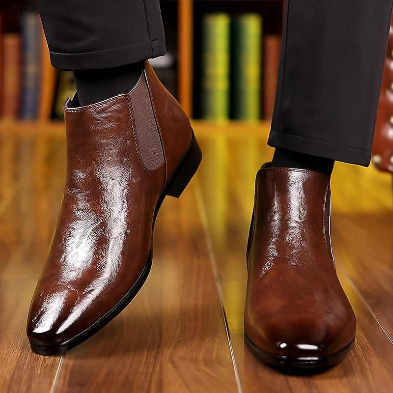 Marcel | Men's Polished Leather Chelsea Boots
