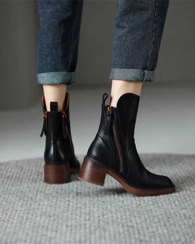 Maren | Women's Faux Leather Side Zip Ankle Boots