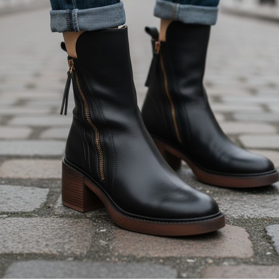 Maren | Women's Faux Leather Side Zip Ankle Boots