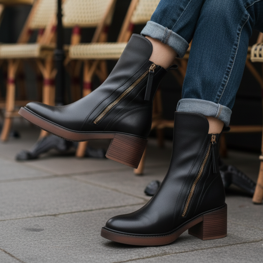 Maren | Women's Faux Leather Side Zip Ankle Boots