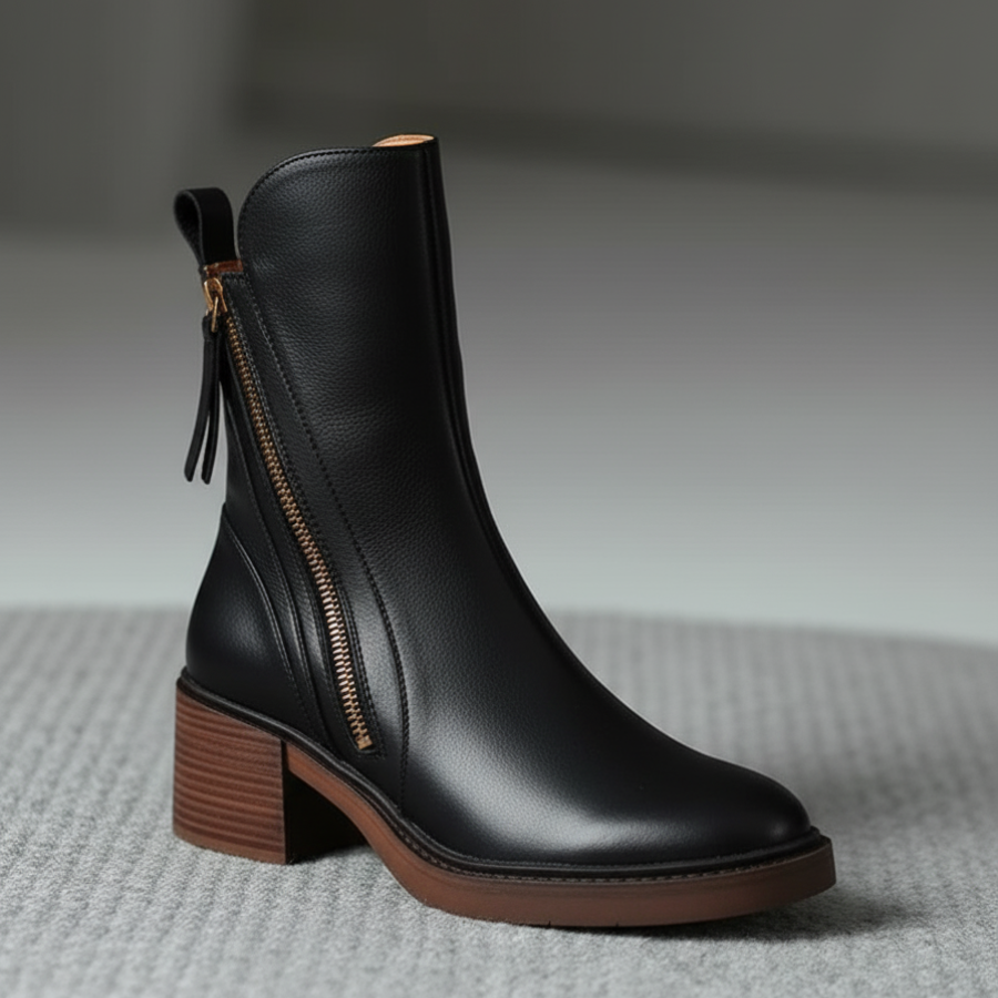 Maren | Women's Faux Leather Side Zip Ankle Boots