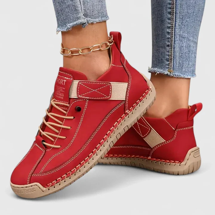 Matilde | Women's Cushioned Strap Lace-Up Trainers