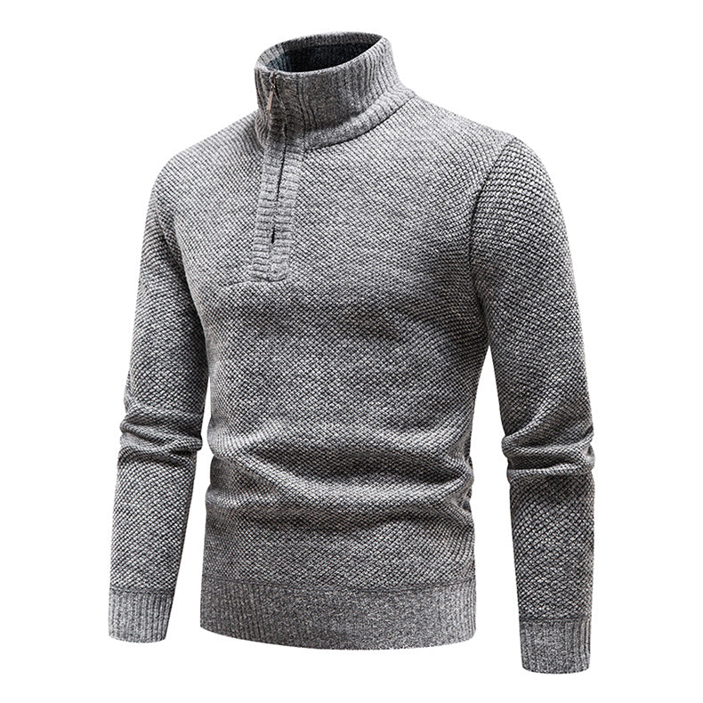 Maurice | Men's Stand Collar Half Zip Knit Jumper