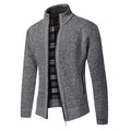 Merrick | Men's Check Lined Zip Up Knit Cardigan