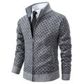 Miles | Men's Diamond Knit Zip Up Cardigan