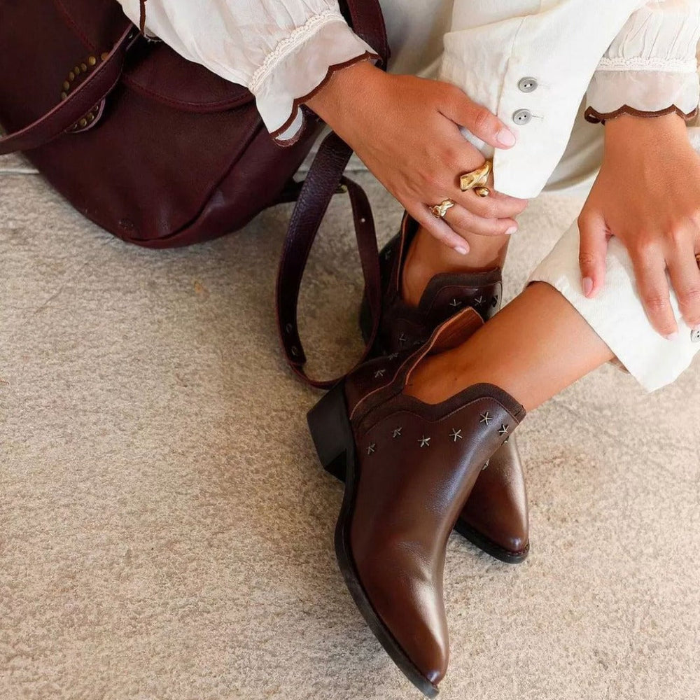 Nadine | Women's Studded Leather Western Boots