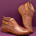 Nell | Women's Flat Leather Ankle Boots