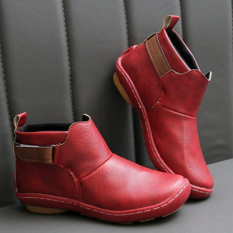 Nell | Women's Flat Leather Ankle Boots
