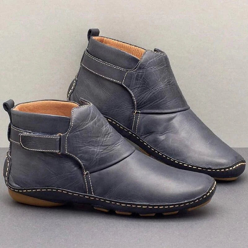 Nell | Women's Flat Leather Ankle Boots
