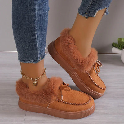 Nerissa | Women's Faux Fur Trim Flat Ankle Boots