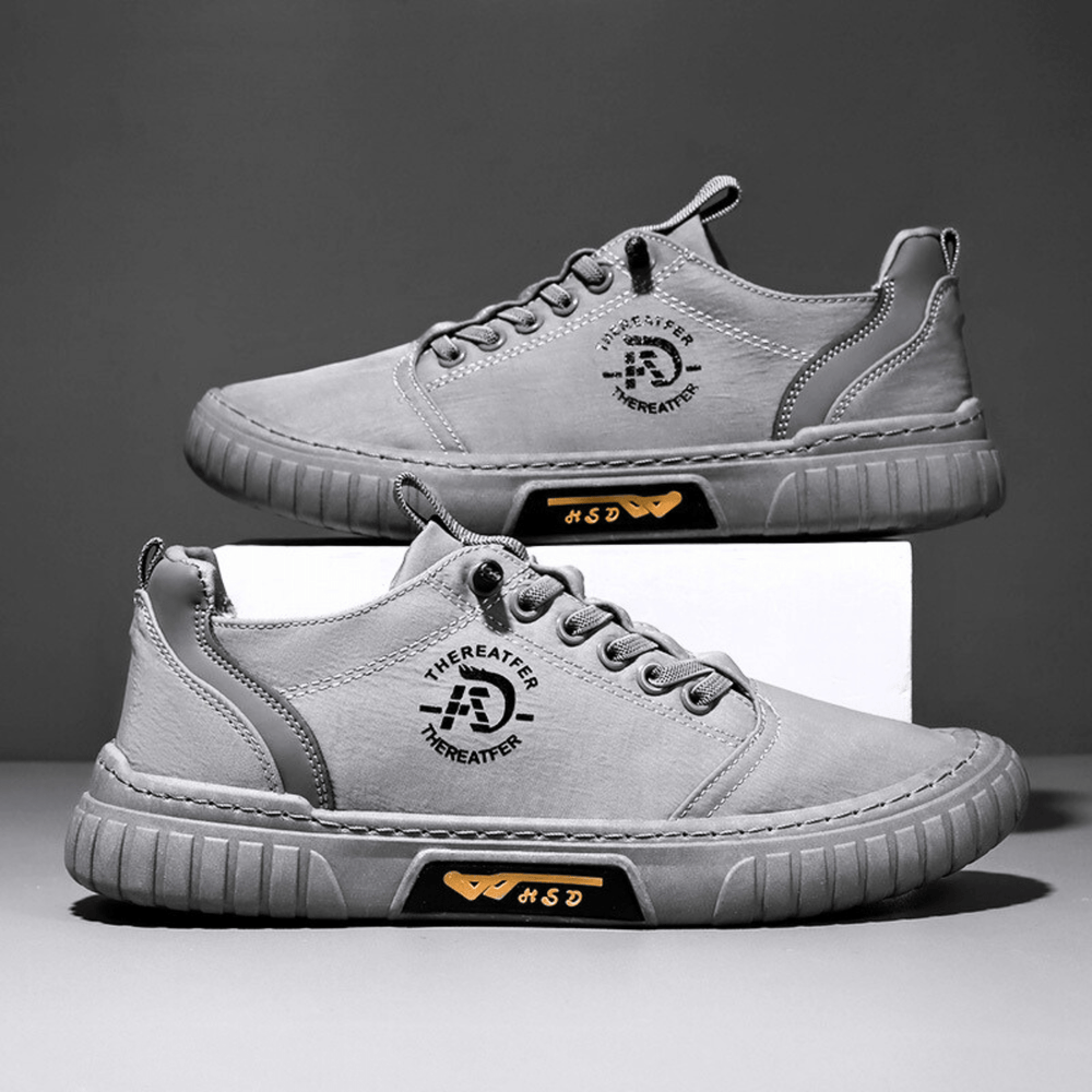 Octavian | Men's Leather Lace-Up Casual Trainers