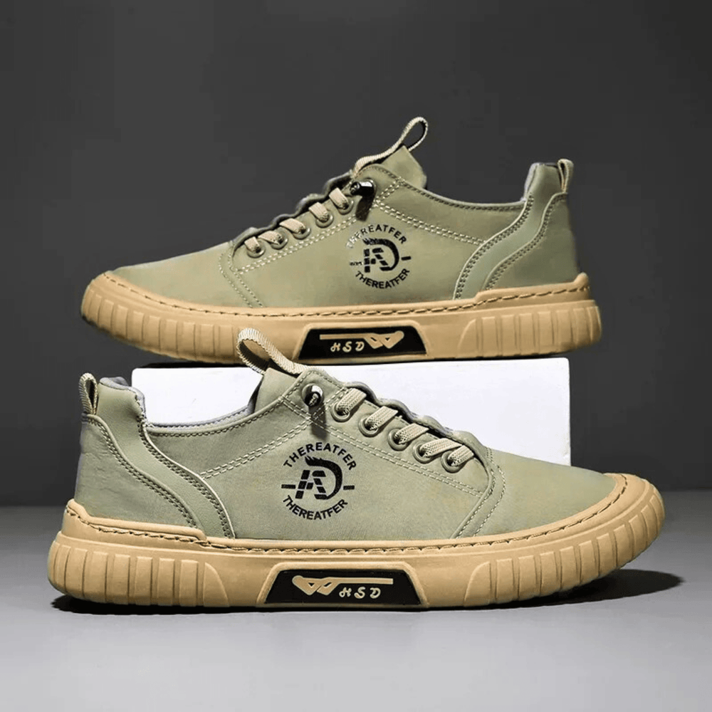 Octavian | Men's Leather Lace-Up Casual Trainers